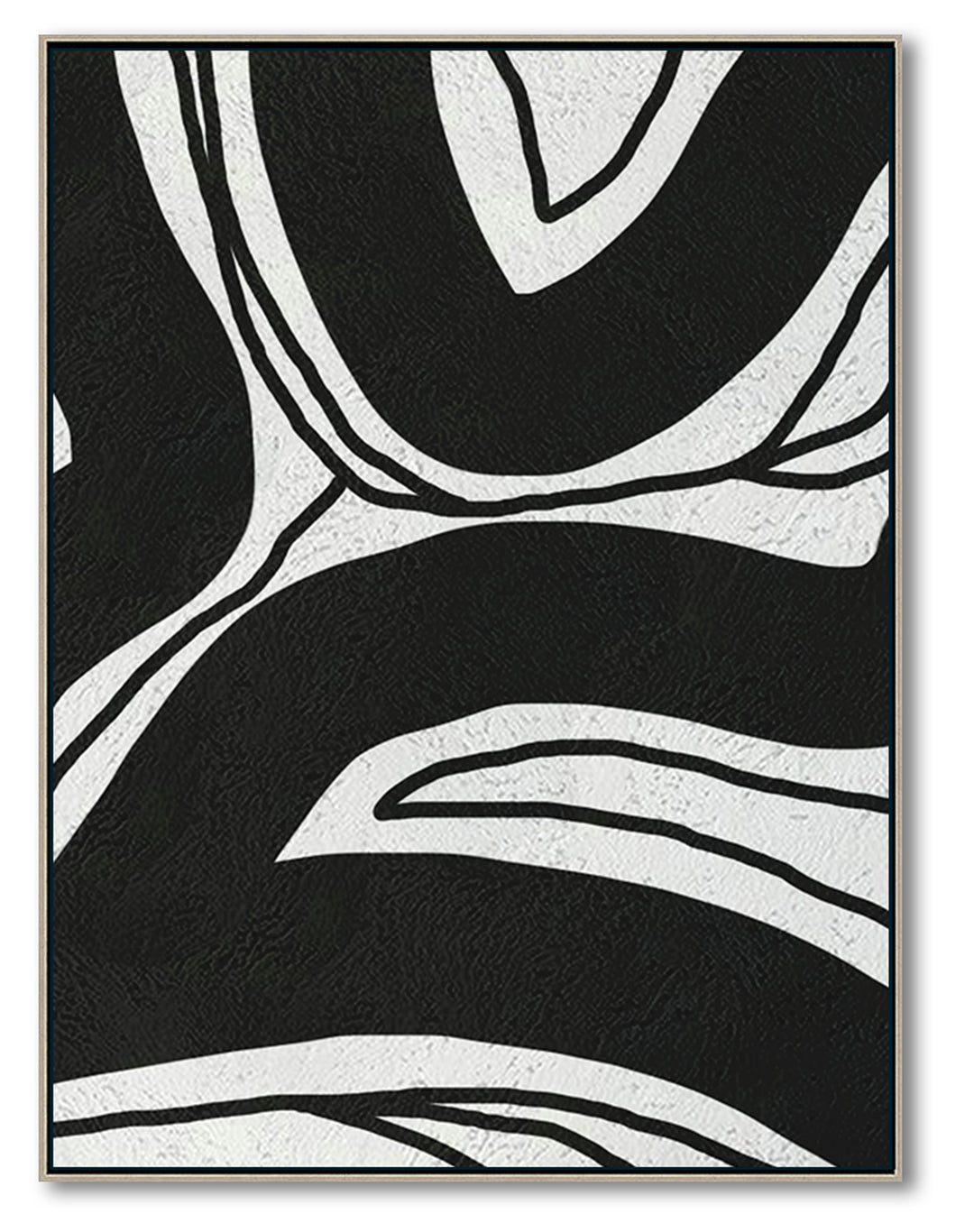Modern Abstract Canvas Wall Art, Original Oil Painting, Black and White Living Room Wall Art Decor no. 96