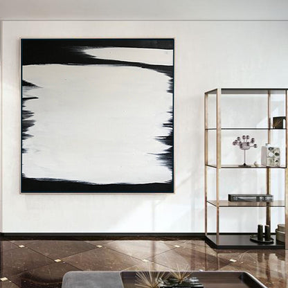 Abstract Black & White Square Size Canvas Art by Blue Surf Art Wall Art, Home Decor, Reproduction 2