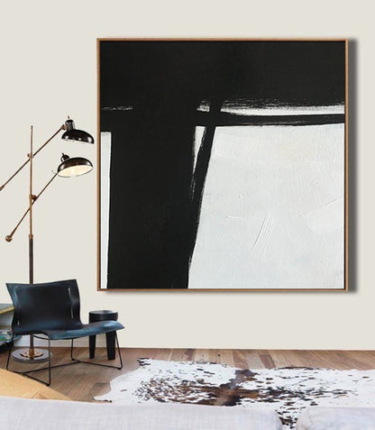 Oversized Black and White Abstract Square Canvas Art by Blue Surf Art Wall Art, Home Decor, Reproduction 5