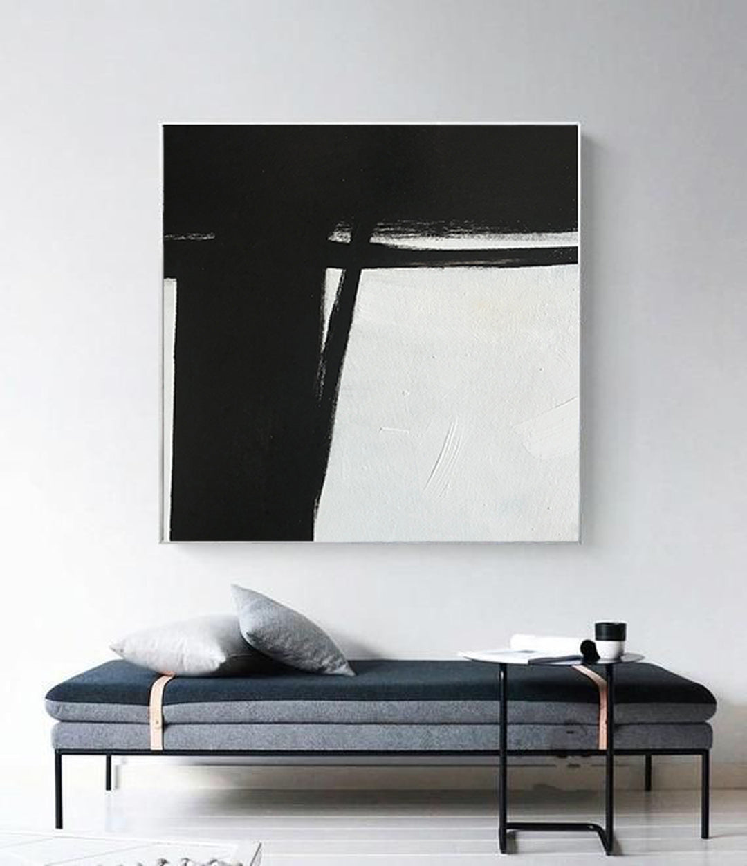 Oversized Black and White Abstract Square Canvas Art by Blue Surf Art Wall Art, Home Decor, Reproduction 6