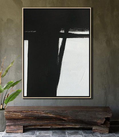 Oversized Abstract Black & White - Portrait Dimension Canvas Art by Blue Surf Art Wall Art, Home Decor, Reproduction- modern room decor