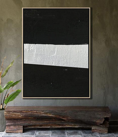 Abstract Painting Extra Large Canvas Art, Black and White Minimal Painting On Canvas, Acrylic and Oil Minimalist Painting - modern wall art