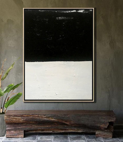 Large Abstract Painting Oversized Canvas Art, Black & White Minimal Art - room art decor