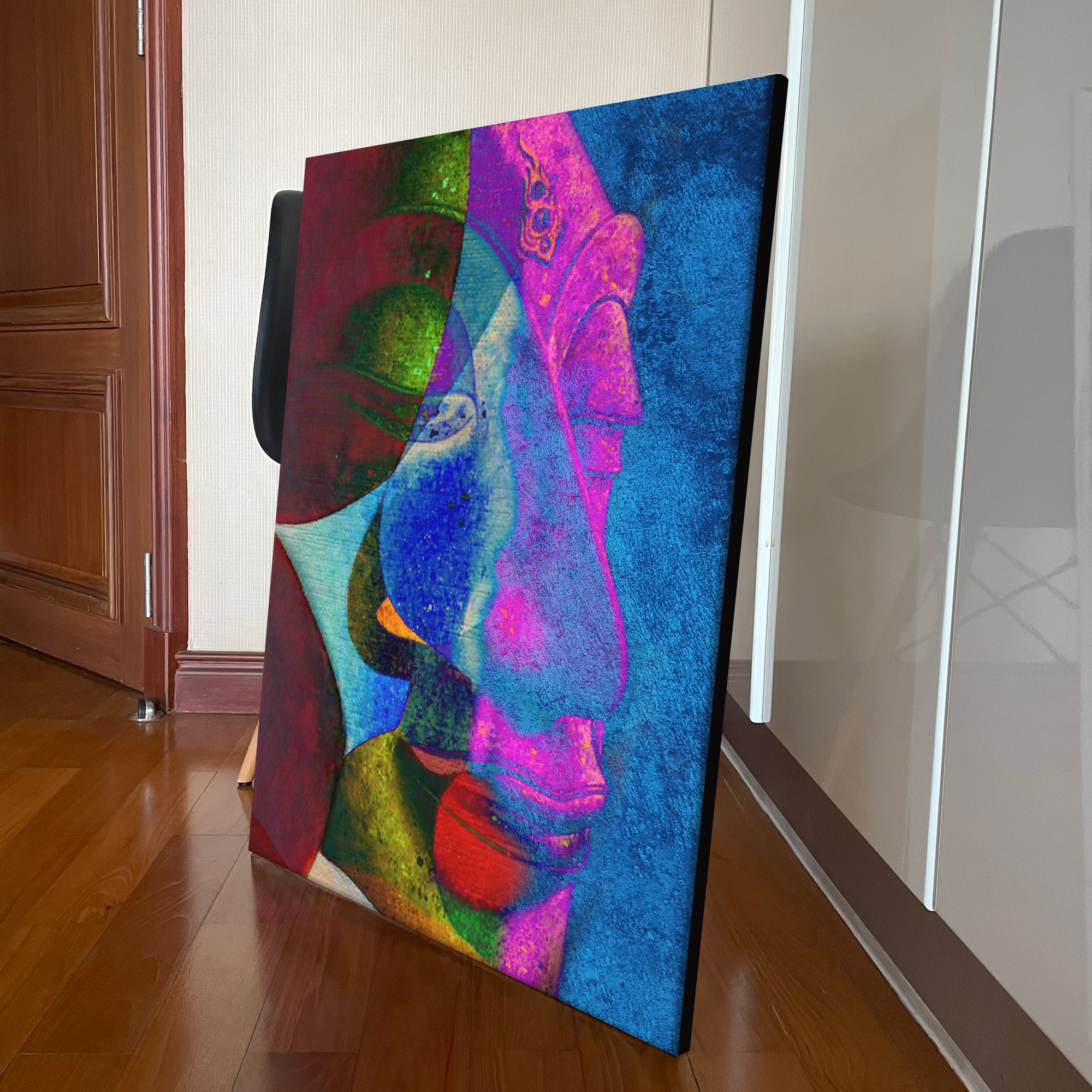 Abstract Multi Colour Buddha Original Oil on Canvas