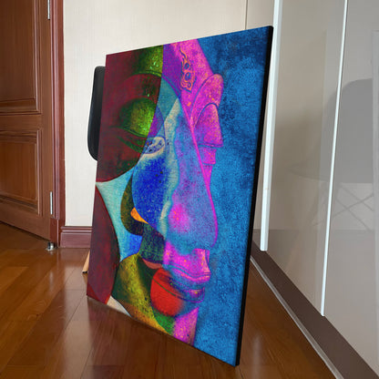 Abstract Multi Colour Buddha Original Oil on Canvas