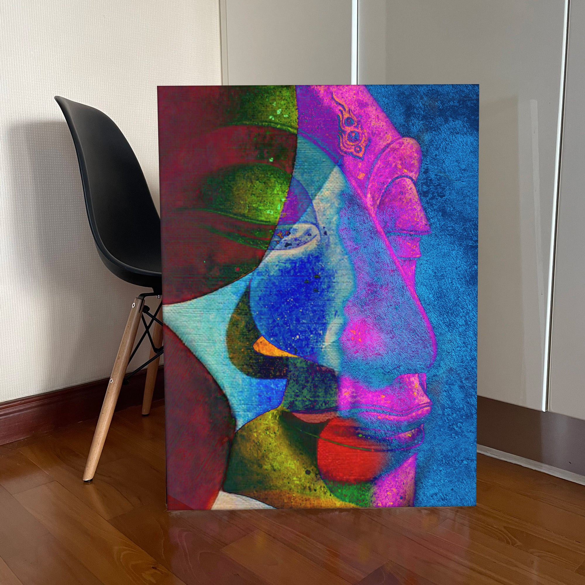 Abstract Multi Colour Buddha Original Oil on Canvas