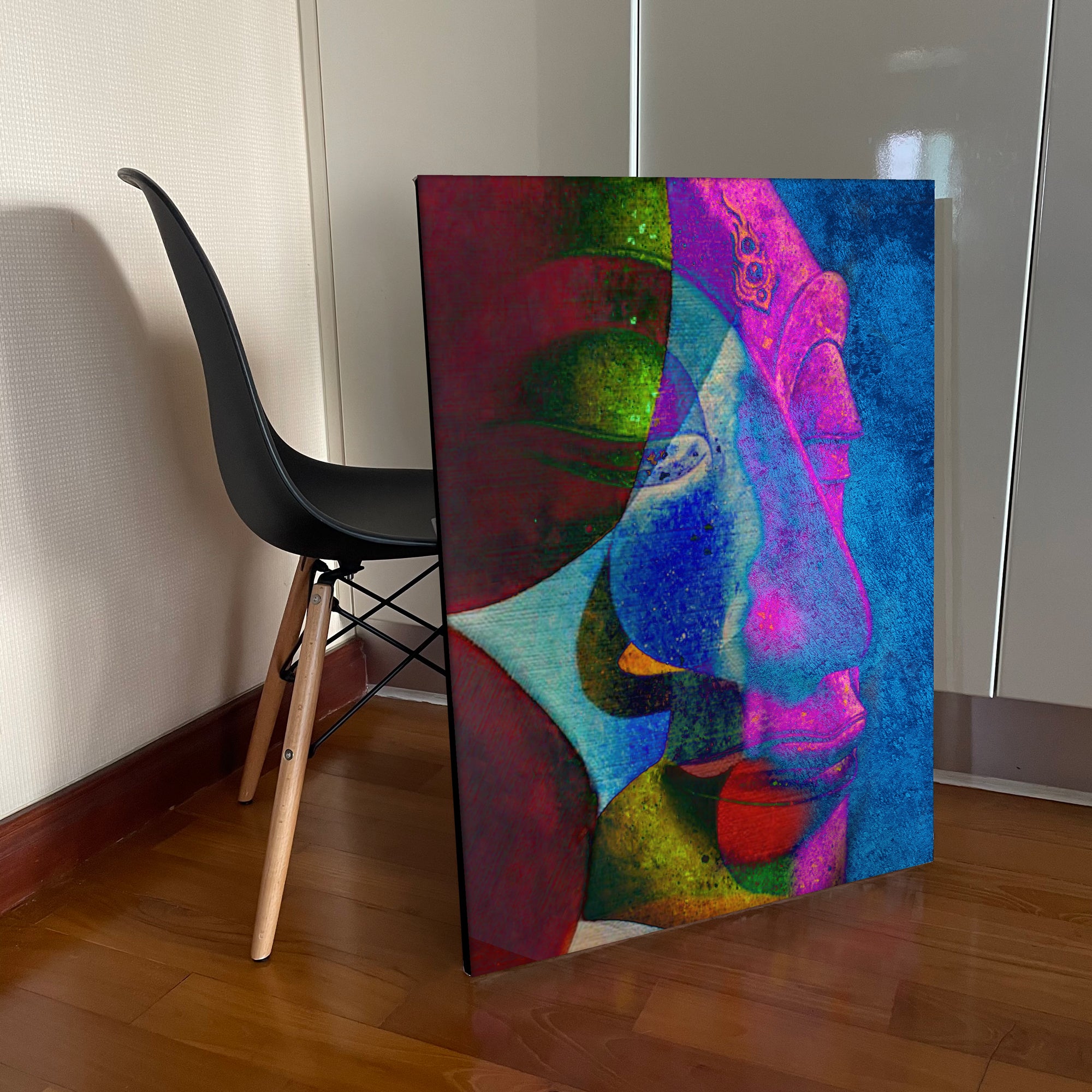Abstract Multi Colour Buddha Original Oil on Canvas