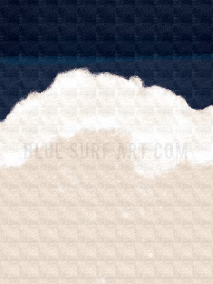 Indigo Ocean Canvas Art Print. Wall Art, Home Decor I Blue Surf Art