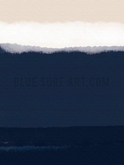 Indigo Ocean Canvas Art Print II, Wall Art, Home Decor I Blue Surf Art