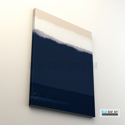Indigo Ocean Canvas Art Print II, Wall Art, Home Decor I Blue Surf Art - on wall