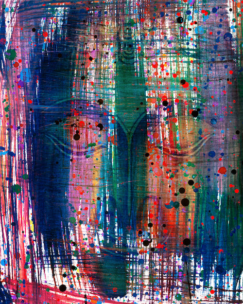 Multi Colour Buddha Portrait in Abstract Style Wall Art