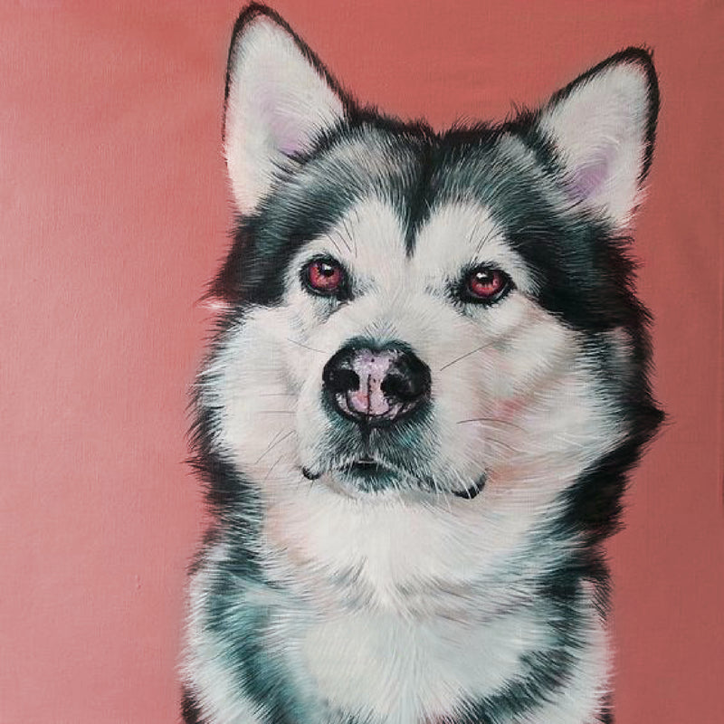 Alaskan Malamute Dog Wall Art Arctic Breeds Dog Painting Handmade Art