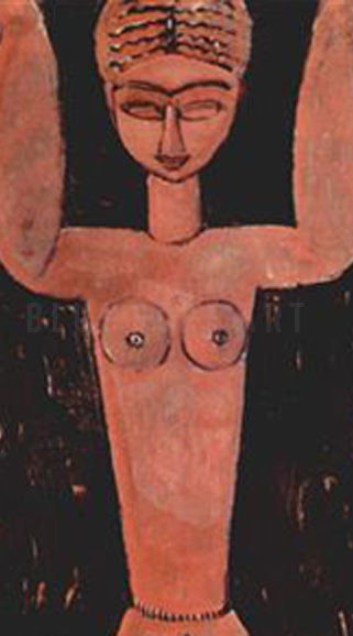 "Standing Caryatid 1913" by Amedeo Modigliani, reproduce in oil painting on canvas