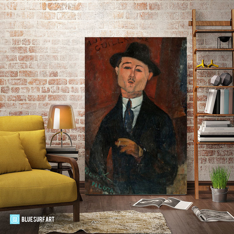 Portrait of Paul Guillaume painting by Amedeo Modigliani reproduction, in oil painting on canvas - living room