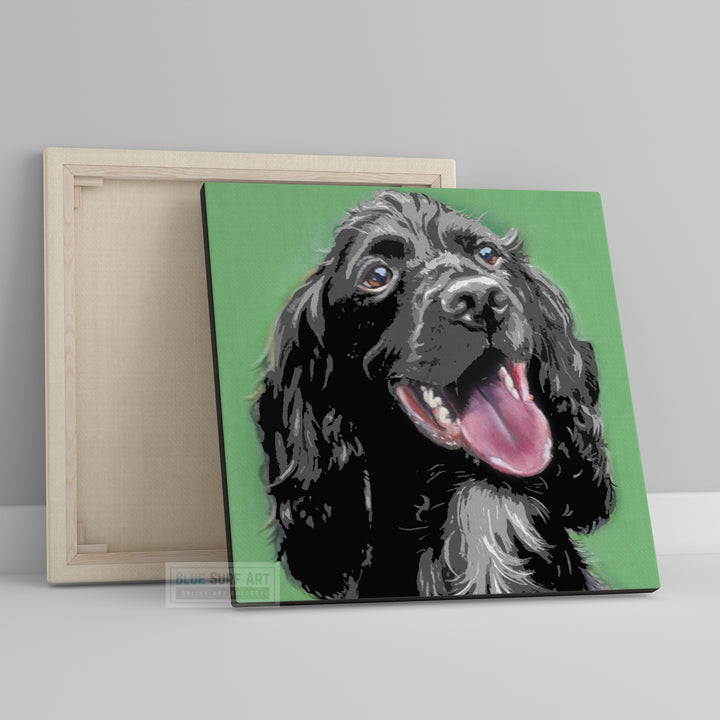 American Cocker Spaniel Wall Art Dog Puppy Original Oil on Canvas Painting by Blue Surf Art- 2