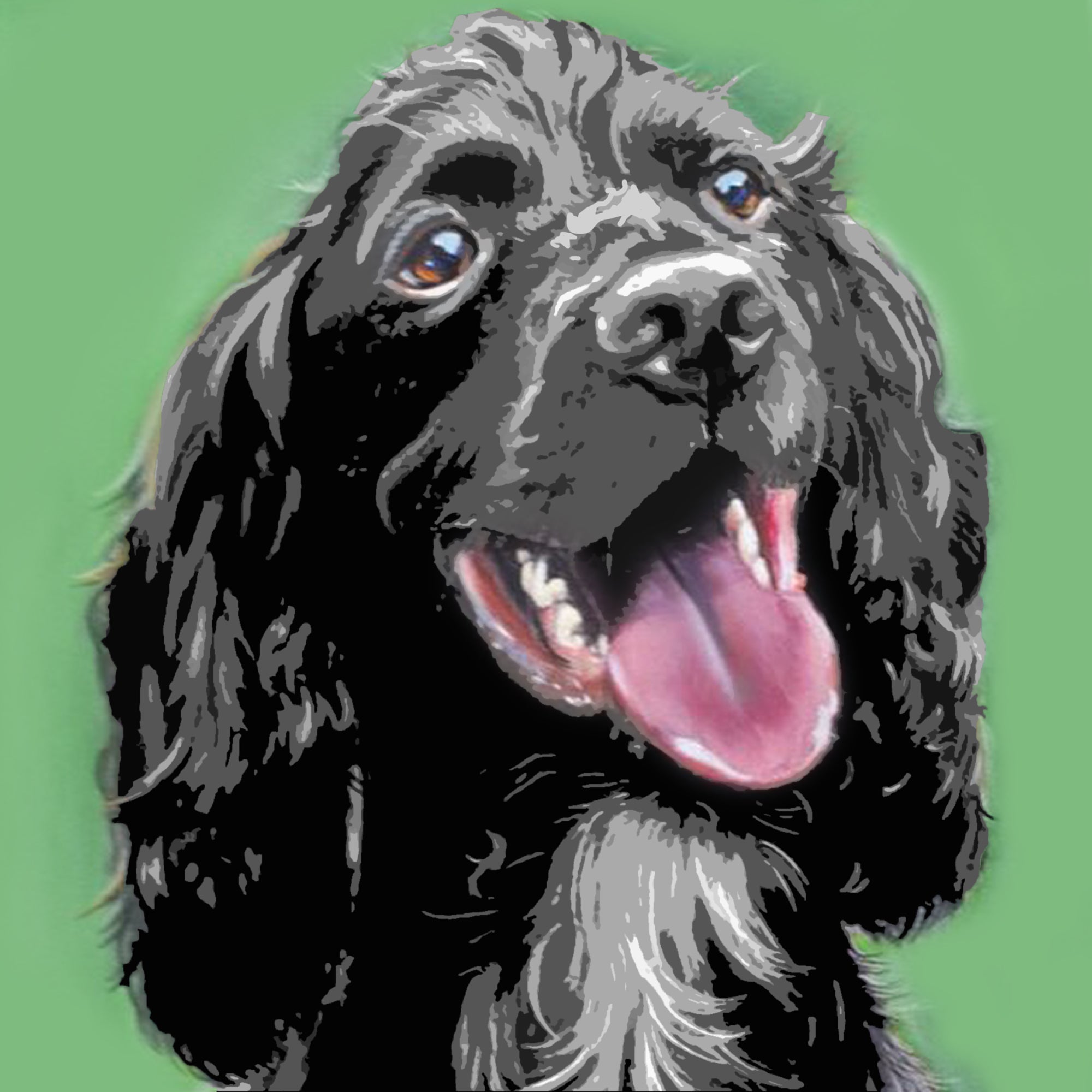 American Cocker Spaniel Wall Art Dog Puppy Original Oil on Canvas Painting