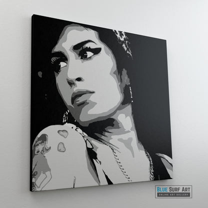 Amy Winehouse Wall Art Original Oil Painting on Canvas by Blue Surf Art 