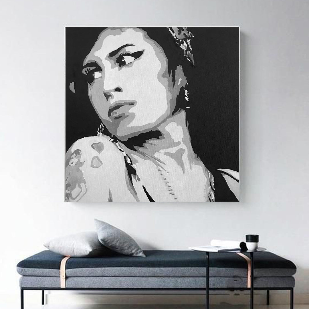Amy Winehouse Wall Art Original Oil Painting on Canvas by Blue Surf Art 