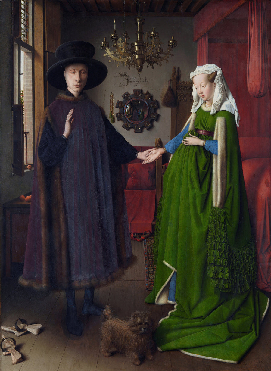 Arnolfini Portrait and His Wife, 1434. Reproduction painting by Blue Surf Art