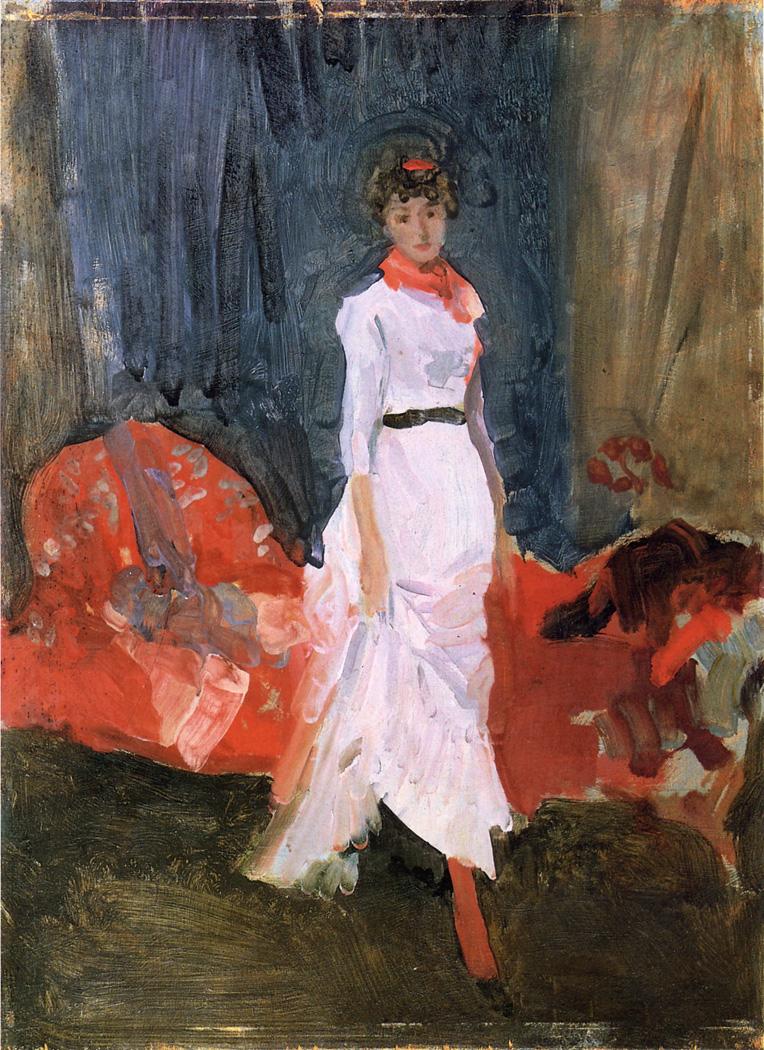 Arrangement in Pink, Red and Purple by James Abbott McNeill Whistler Reproduction Painting by Blue Surf Art