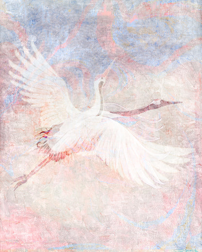 Asian Wall Art Decor, Cranes canvas art