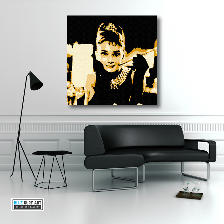 Breakfast at Tiffany Audrey Hepburn Wall Art Home Decor, 100% Oil Painting on Canvas - 5