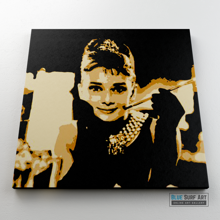 Breakfast at Tiffany Audrey Hepburn Wall Art Home Decor, 100% Oil Painting on Canvas - 2