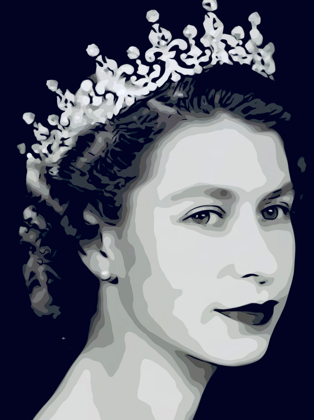 Queen Elizabeth II Wall Art Queen Gift Art Painting 100% Handmade Art
