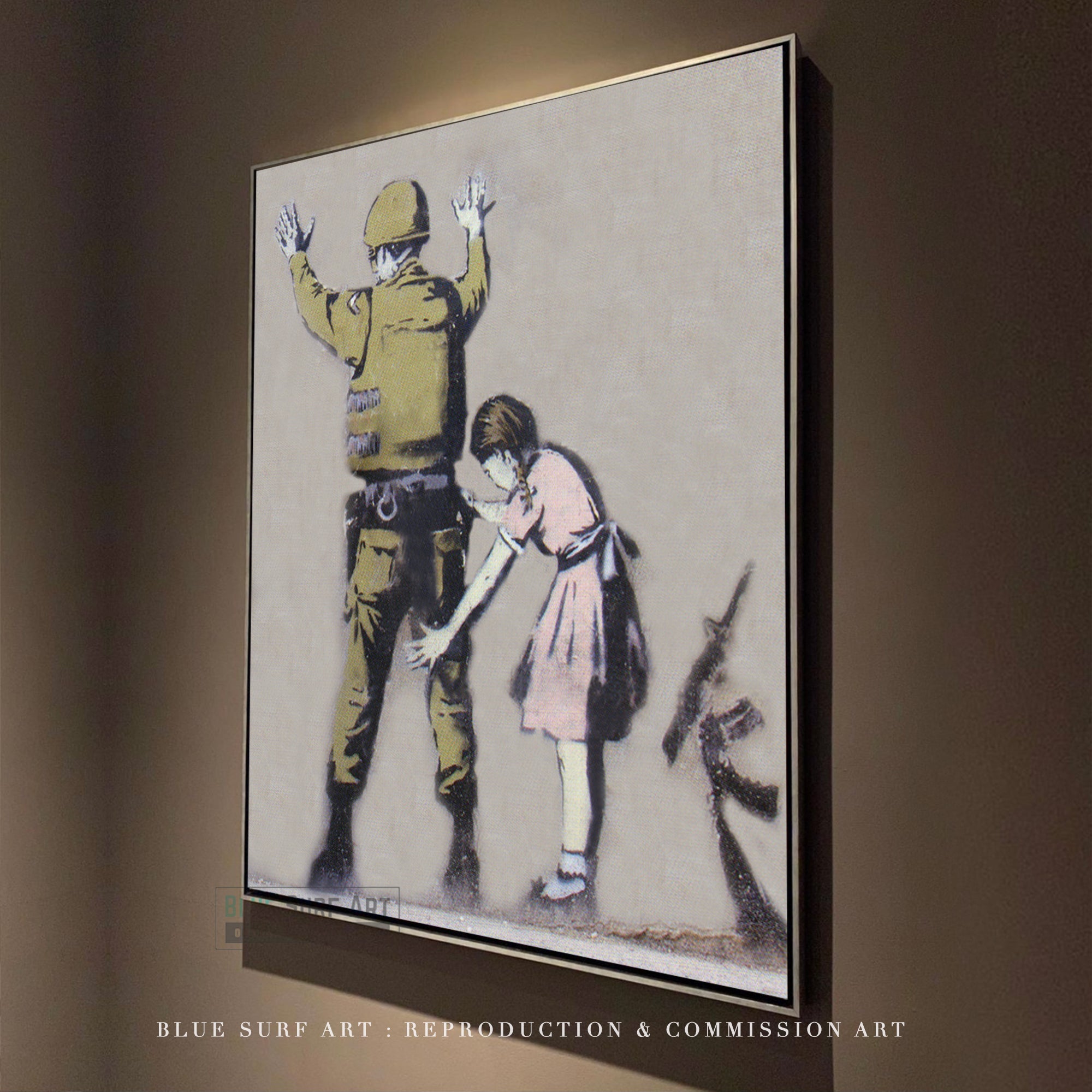 Banksy Army Frisk Wall Art, Banksy Art for Sale 100% Handmade