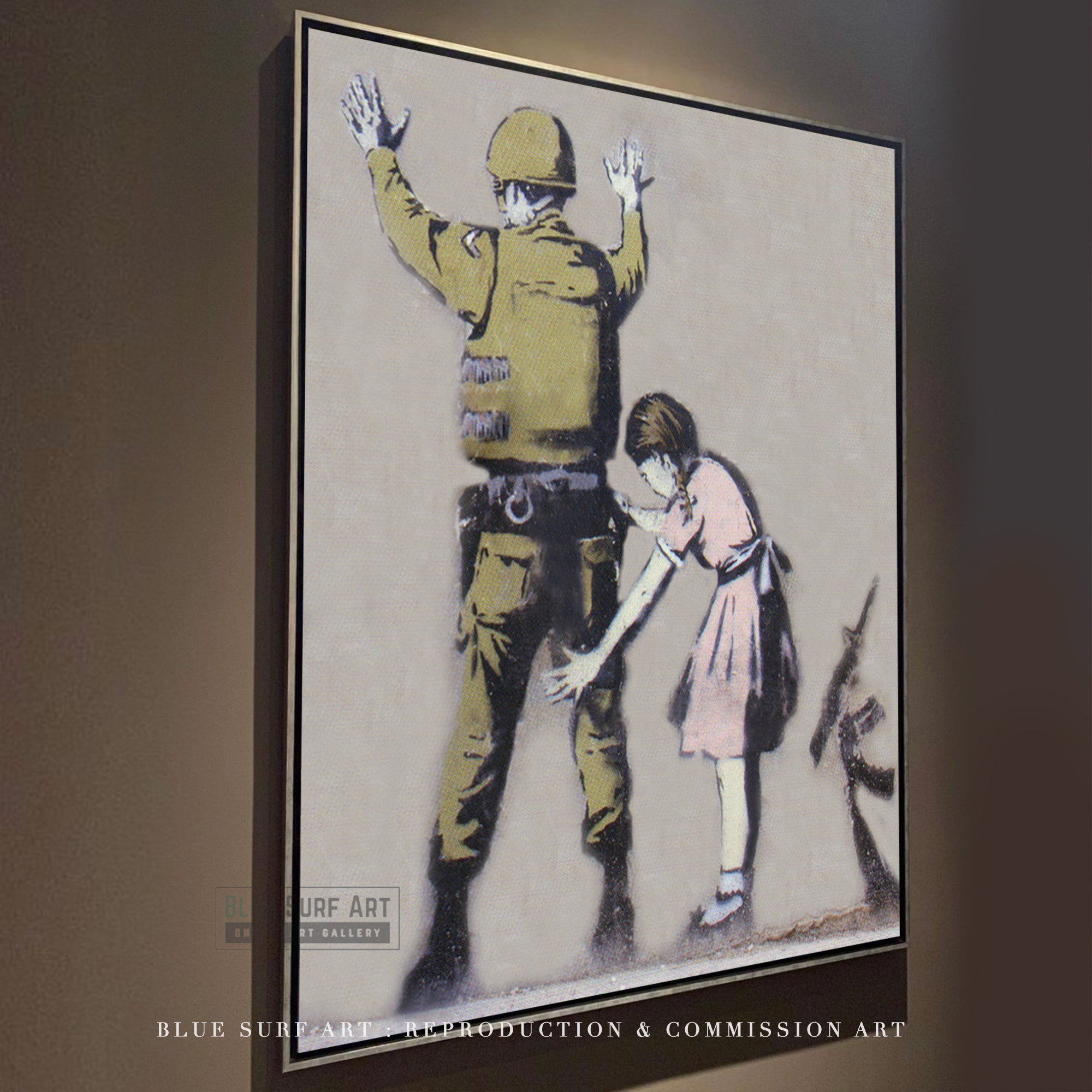 Banksy Army Frisk Wall Art, Banksy Art for Sale 100% Handmade  by Blue Surf Art - 7