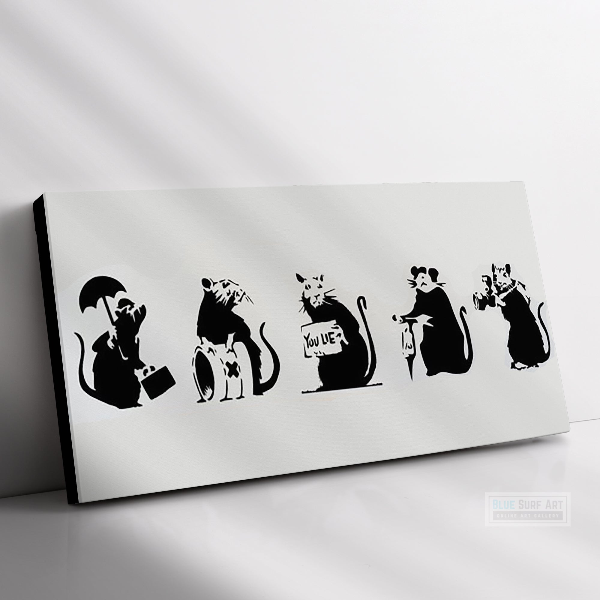 Banksy Five Mouse Animal Street Art Banksy Wall Art Original Handmade Art