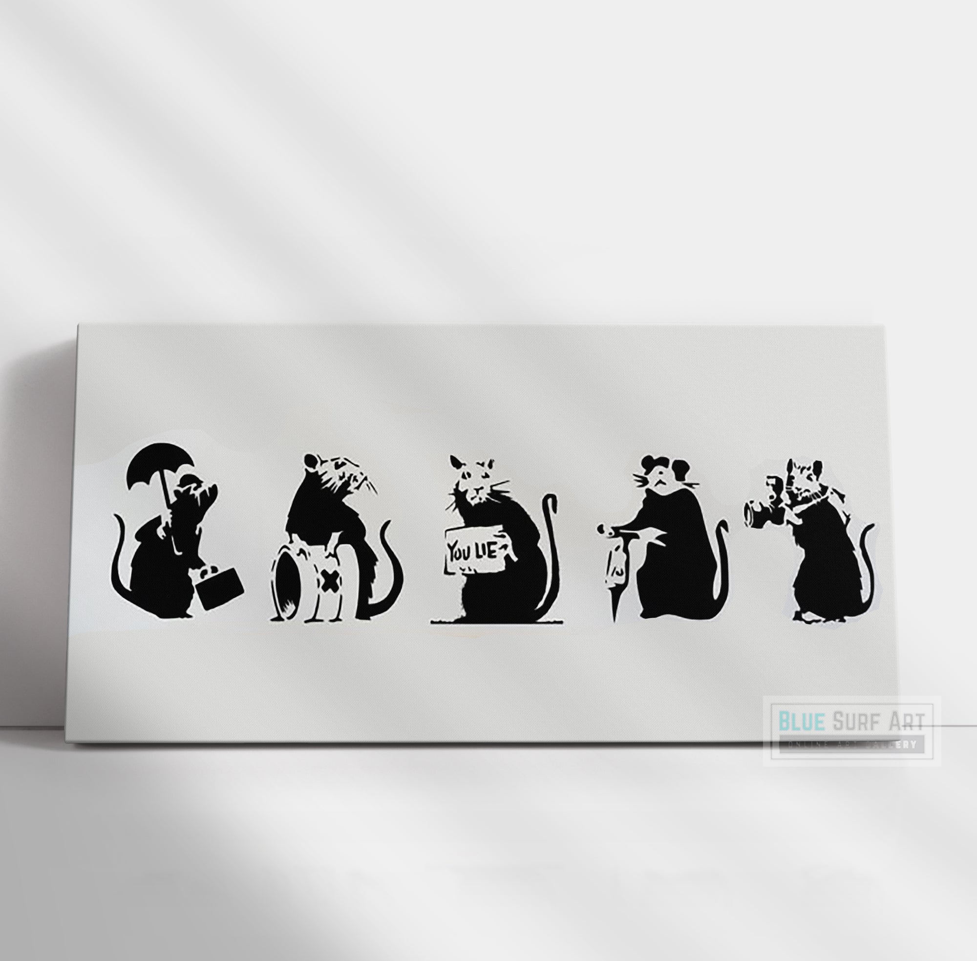 Banksy Five Mouse Animal Street Art Banksy Wall Art Original Handmade Art