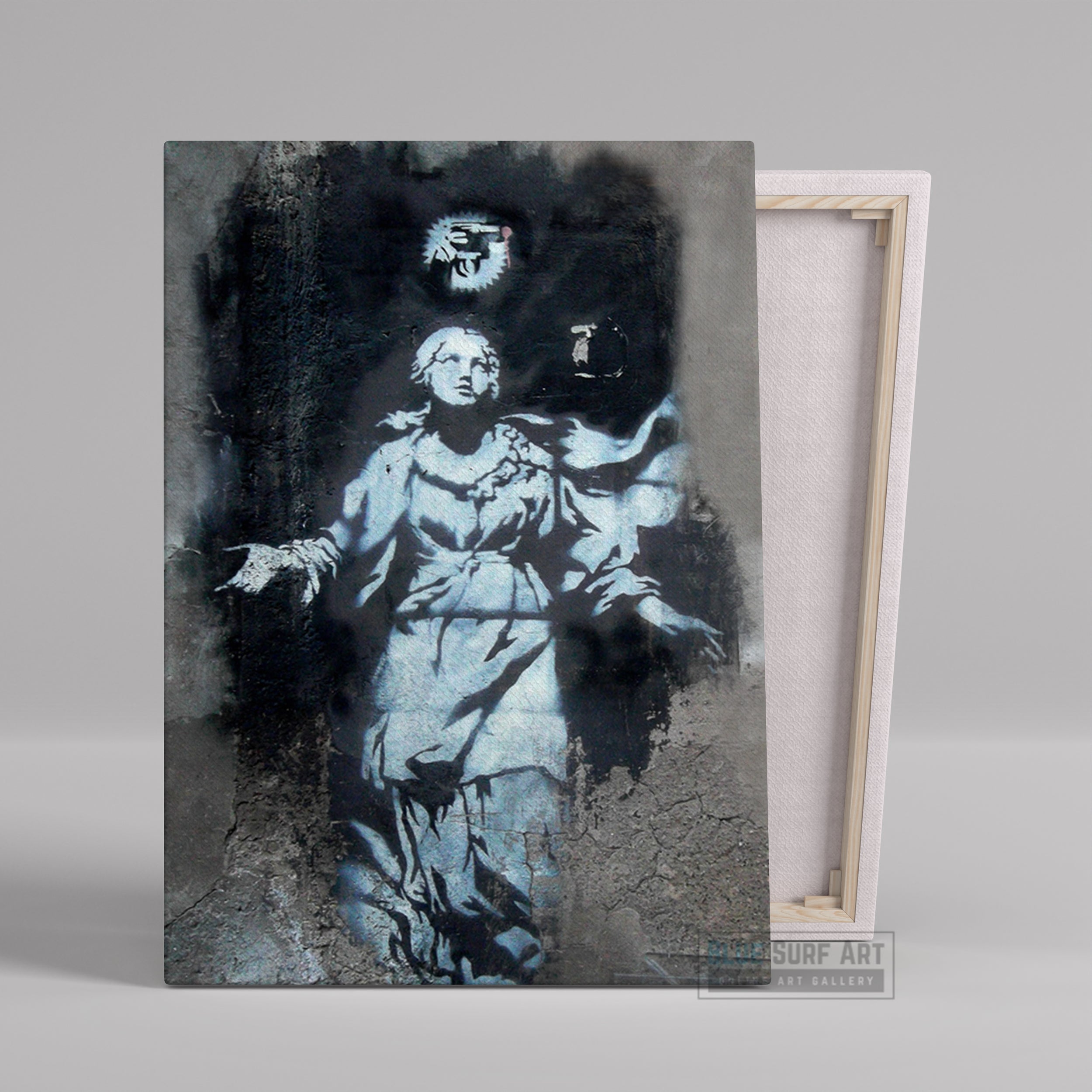 肉筆油絵F20号『非爆弾(花束)を投げる民兵』/Banksy/模写 Mosaic Art - Banksy Flower Thrower | Mozaico Artwork