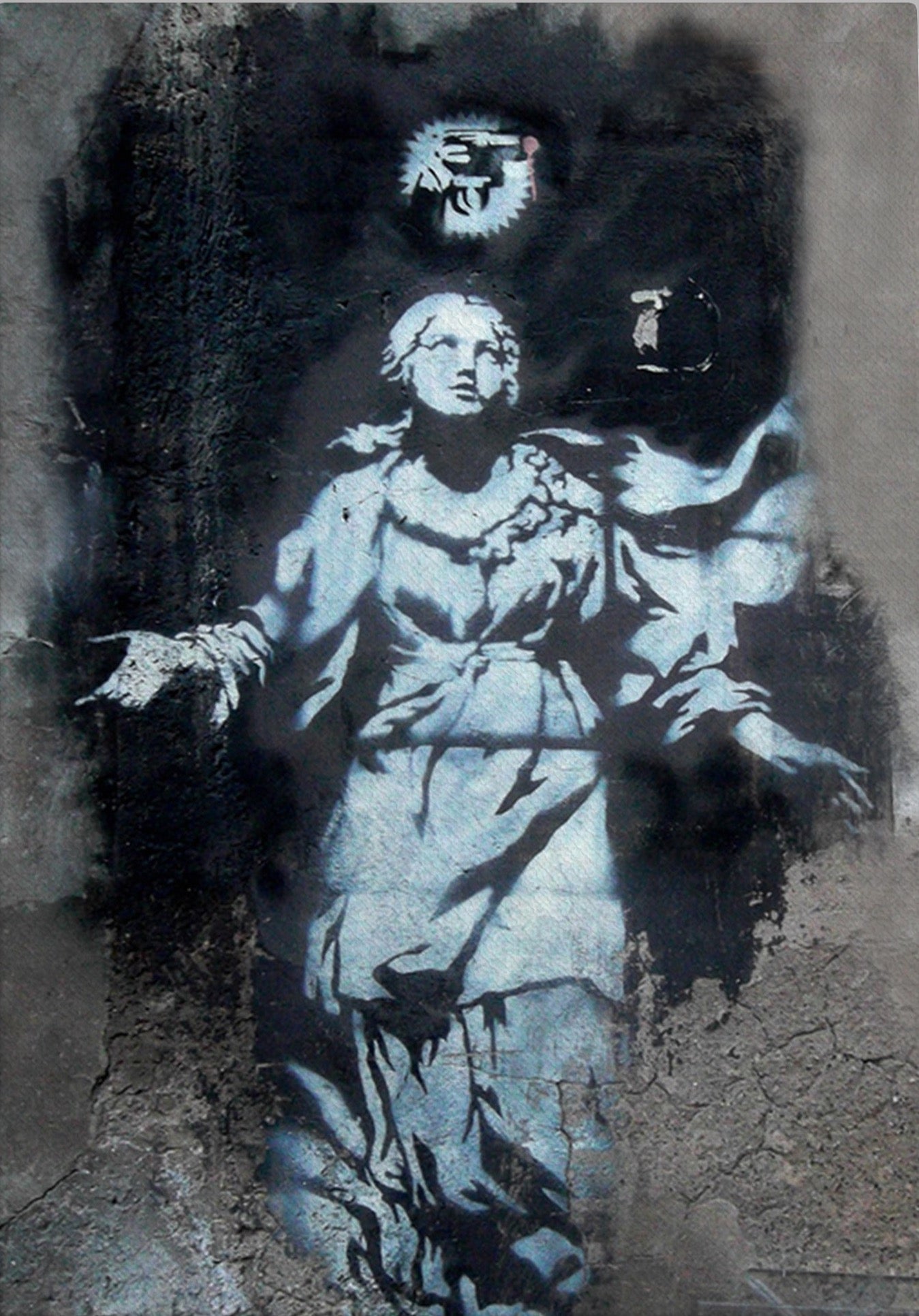 Banksy Flower Thrower Street Art Handmade Oil on Canvas for Sale