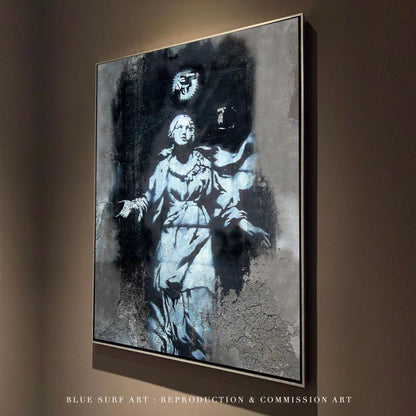 Banksy Flower Thrower Street Art Handmade Oil on Canvas 10