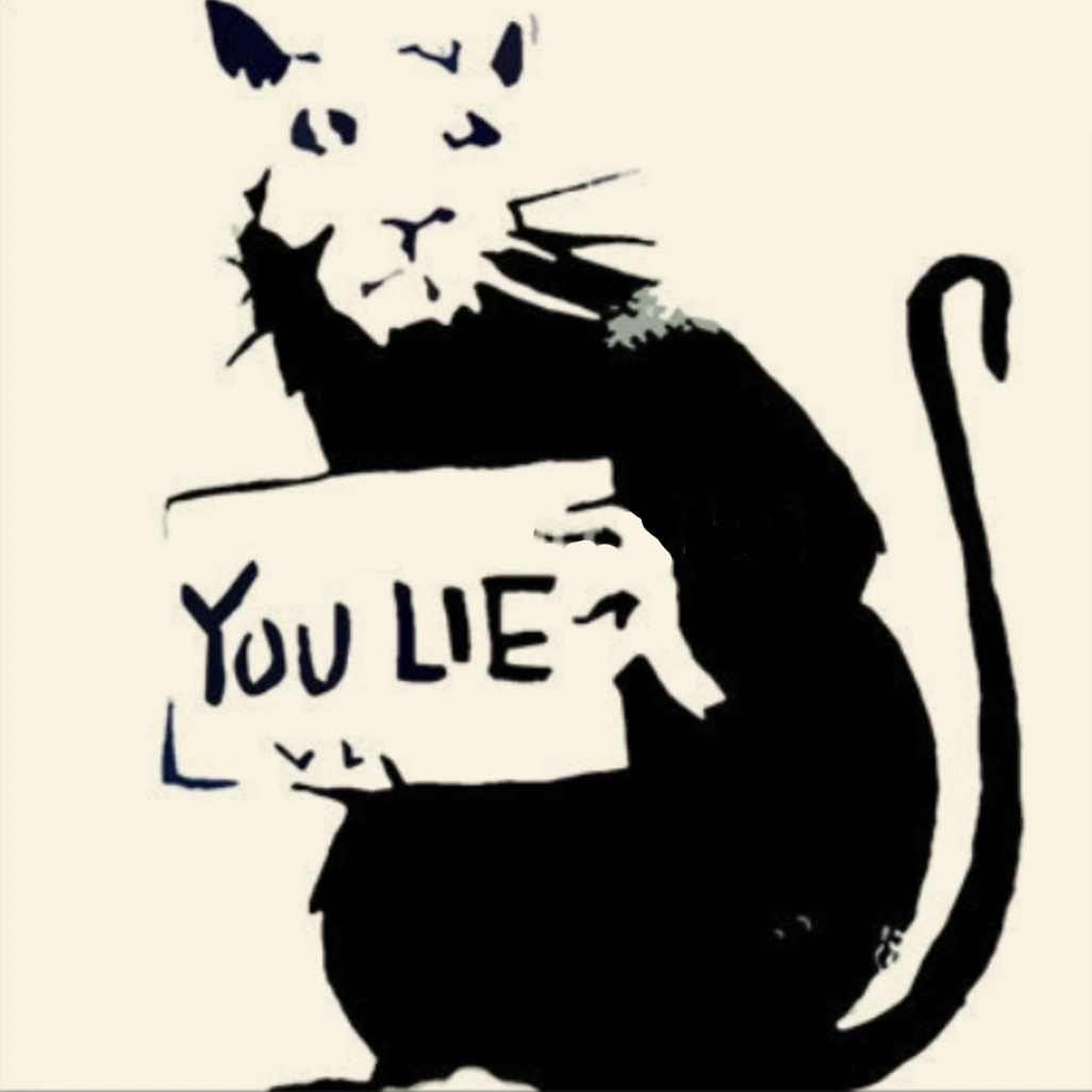 Banksy Rat You Lie Painting, Street wall art for sale