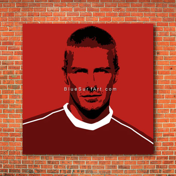 David Beckham Wall Art Original Oil on Canvas 100% Hand Painted Art Beckham - red bricks wall