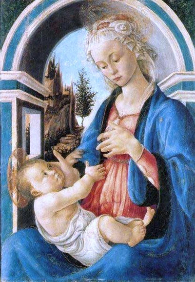 Madonna and Child by Sandro Botticelli I Blue Surf Art