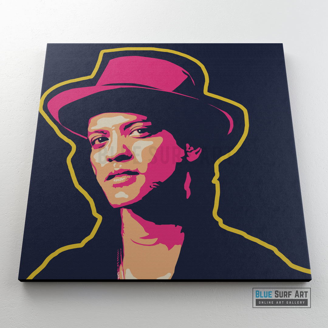 Bruno Mars Canvas Pop Art Oil Painting - front canvas preview