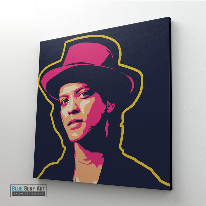 Bruno Mars Canvas Pop Art Oil Painting - sideway preview