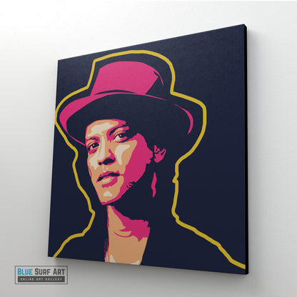 Bruno Mars Canvas Pop Art Oil Painting - sideway preview
