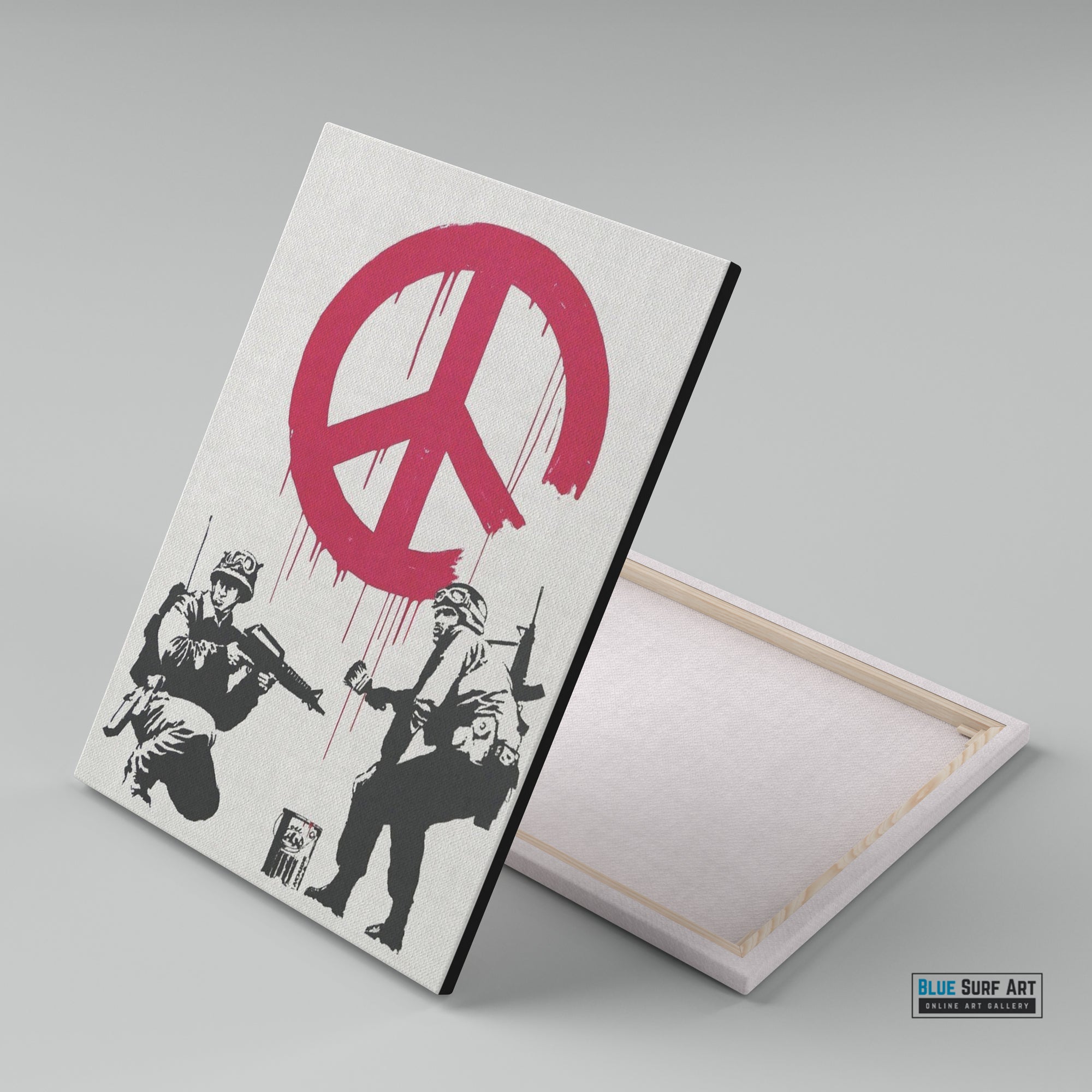 Banksy CND Soldiers, 2005, banksy wall art canvas painting 