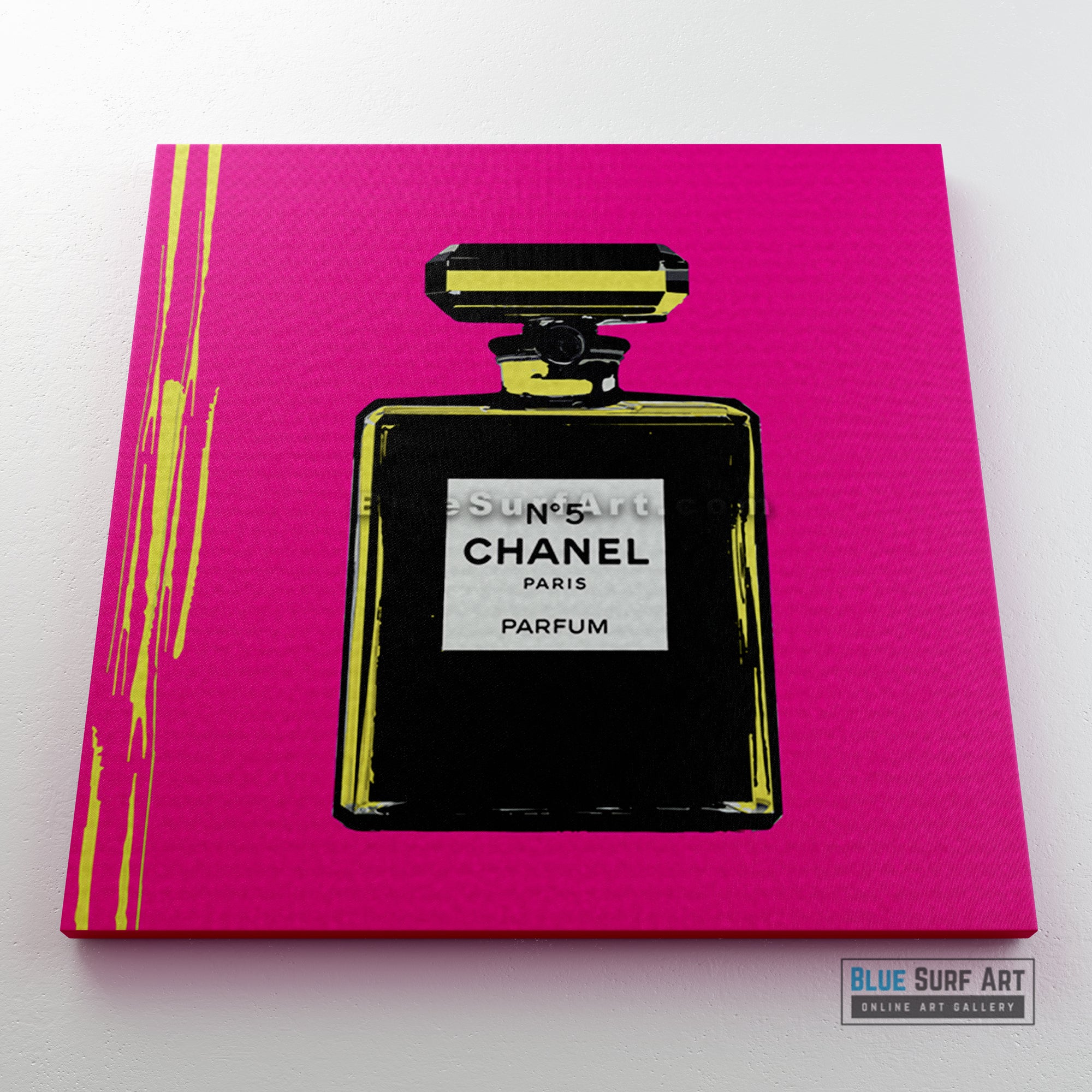 Chanel Perfume Canvas Art Oil Painting on Canvas – Blue Surf Art