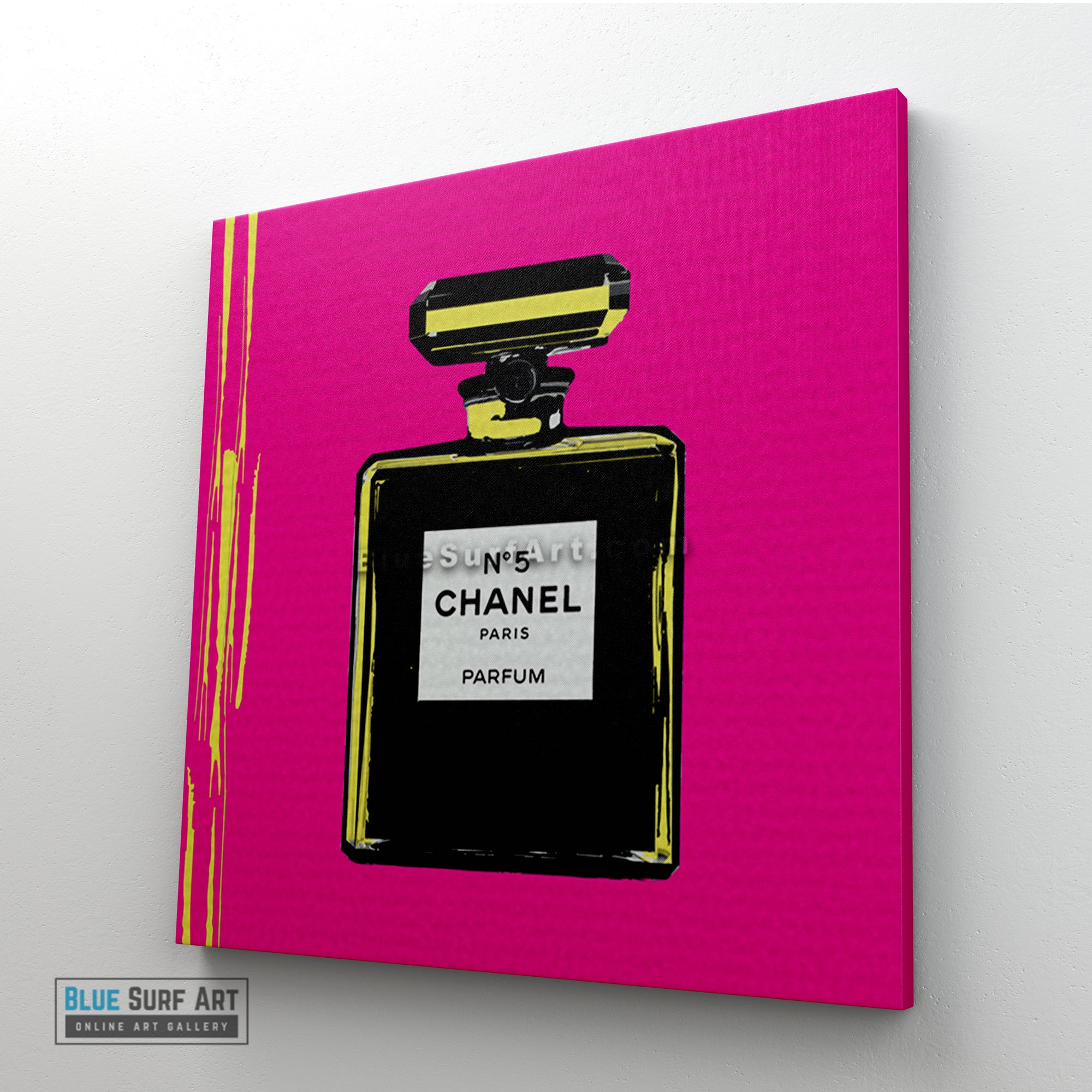 Chanel Perfume Canvas Art Oil Painting on Canvas – Blue Surf Art