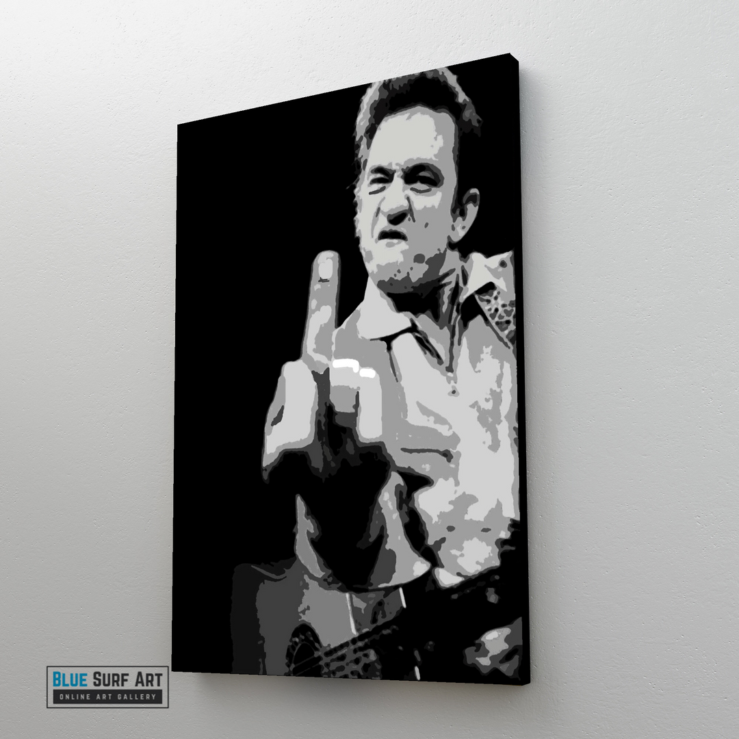 Johnny Cash Original oil painting on canvas by Blue Surf Art 