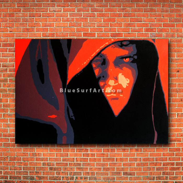 Dark Side - Anakin Skywalker Oil Painting on Canvas by Blue Surf Art - red brick wall