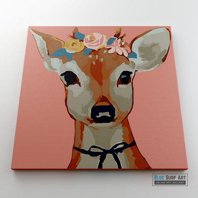 Pretty Deer Canvas Art Painting, Animal Pop Art, Room Decor, Wall Art - 2
