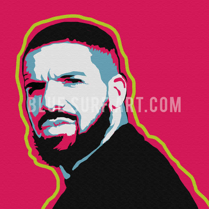 Drake Canvas Art Painting, Rapper Wall Art Oil Painting