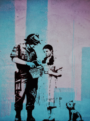 Banksy Police Search Handmade Art I Original Street Art I Oil on Canvas