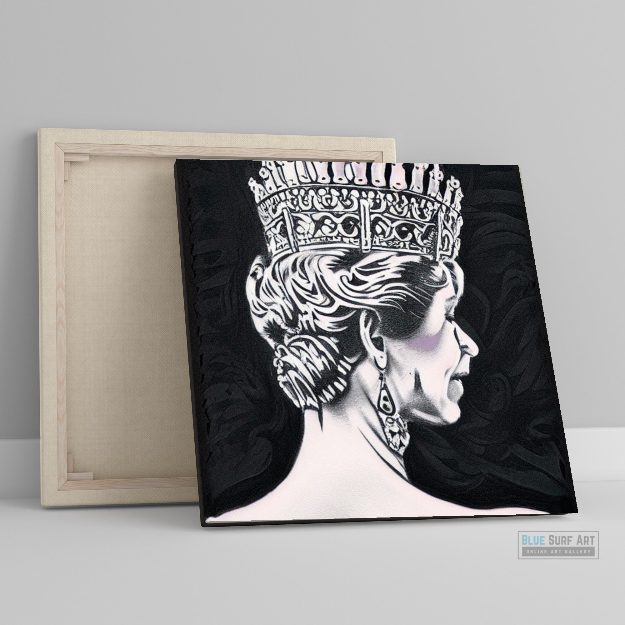 British Queen Elizabeth II Wall Art Queen Gift Art Painting 100% Handmade Art 3